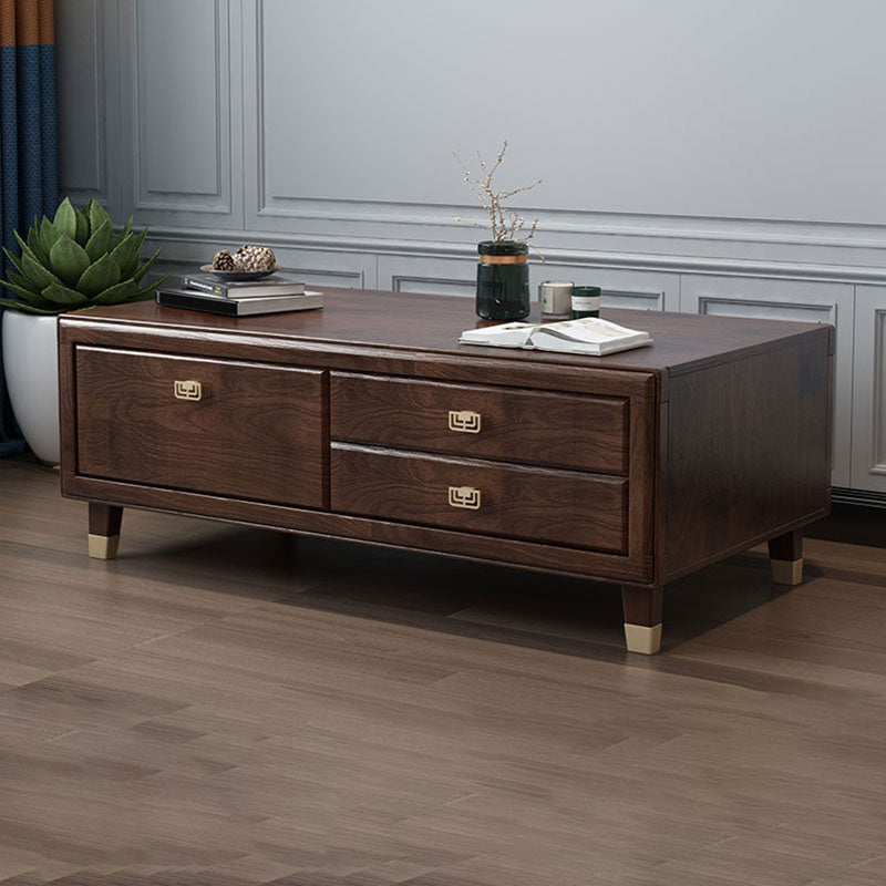 ミッドセンチュリーモダンソリッドウッドシングル長方形のコーヒーカクテルテーブル