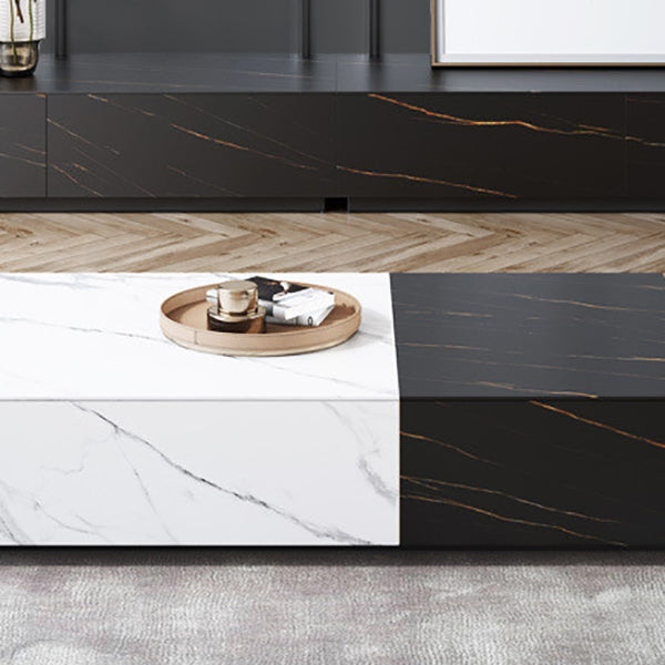 27" Wide Block Slate Rectangular Coffee Cocktail Table with Storage Clearhalo 'Coffee & Accent Tables' 'Coffee Tables' 'coffee_tables' 'furn' 'furn_coffee_tables' 'Furniture' 'Living Room Furniture' 7824836