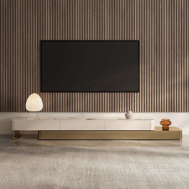 Glam No Distressing Slate Pedestal Coffee Or End Table with Drawer 71"L x 16"W x 12"H Clearhalo 'Coffee & Accent Tables' 'Coffee Tables' 'coffee_tables' 'furn' 'furn_coffee_tables' 'Furniture' 'Living Room Furniture' 7824893