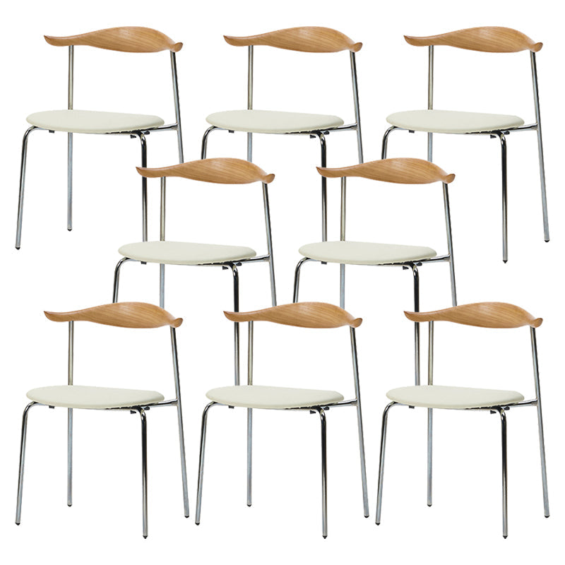 Modern Sala da pranzo aperta sedia da pranzo impilabile con gamba in argento