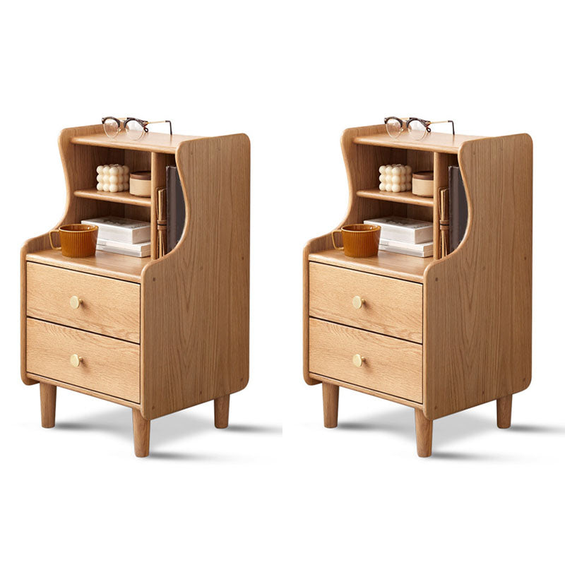 ベッドルーム用のモダンなスタイルの木製ベッドサイドキャビネットオープンストレージ