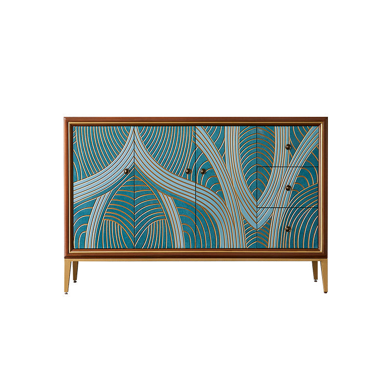 Cassa in legno di stoccaggio in stile glam con cassetti a chiusura morbida per la casa