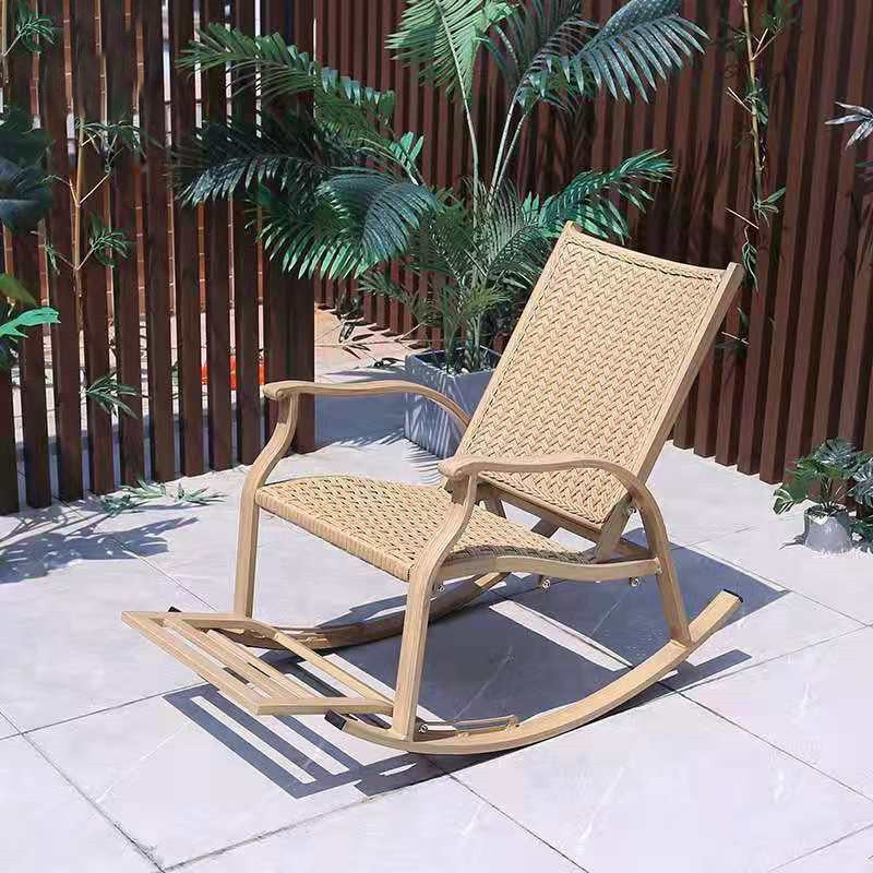 Modern Style Wood Rocking Chair Single Home Lounge Lazy Sofa Chair Natural Clearhalo 'Chairs & Seating' 'furn' 'furn_rocking_chairs' 'Furniture' 'Living Room Furniture' 'Rocking Chairs' 'rocking_chairs' 7831001