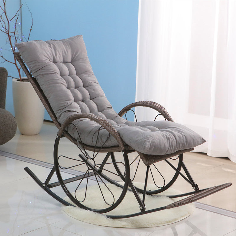 Sedia a dondolo a stile moderno di metà secolo singola sedia a dondolo interno con cuscino