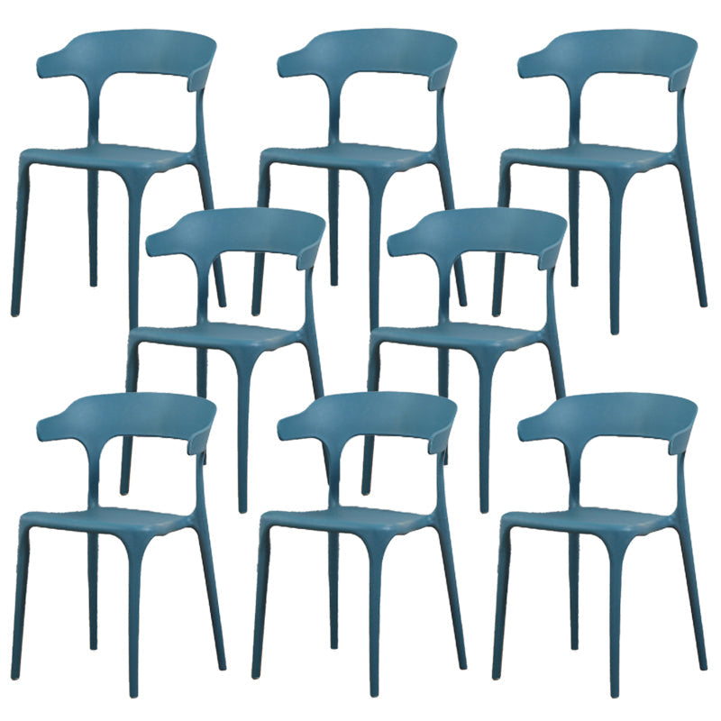 Sedia a braccio in stile moderno in plastica sedia sala da pranzo aperta per cucina