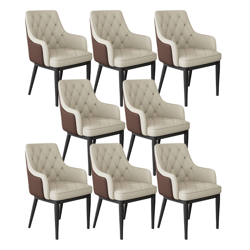 Hedendaagse stijl gestoffeerde Parsons Dining Side Chair met metalen benen