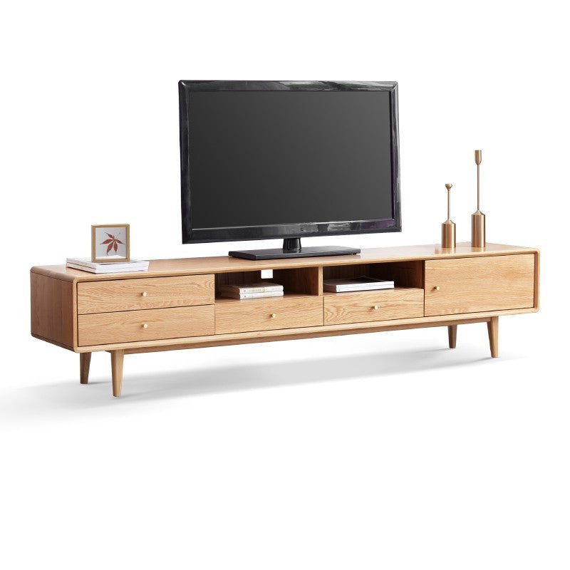 Mid -eeuwse moderne tv -standaardconsole met houten benen voor woonkamer