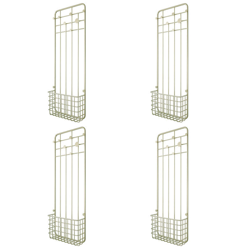 Contemporary Metal Coat Rack Wall Mounted Coat Hanger with Hooks