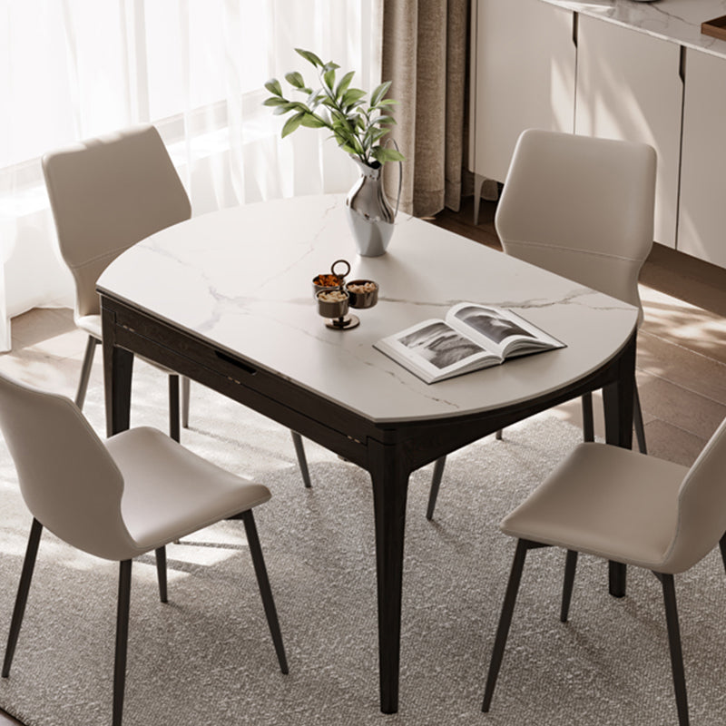 Set da pranzo rotondo in pietra in stile contemporaneo per cucina