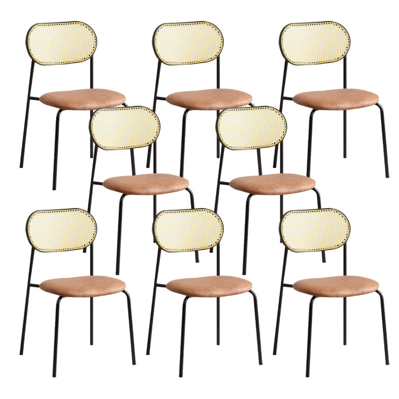 Modern Style Open Back Metal Armless Dining Chairs(Set of 4/8)