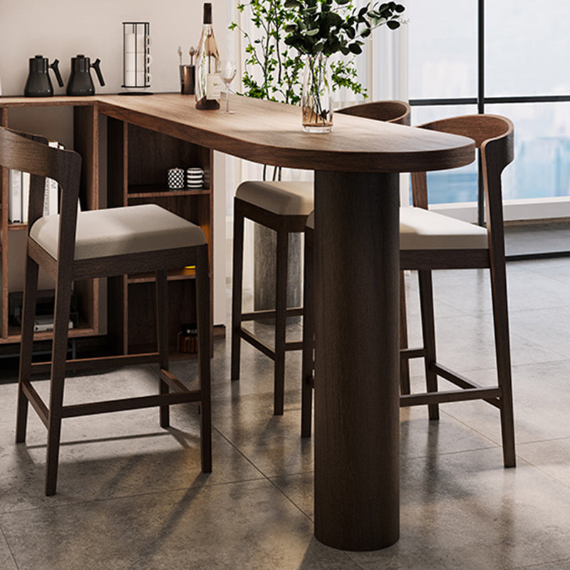 Ensemble de table de bar à bois massif moderne 1/4 pièces pour la salle à manger de cuisine