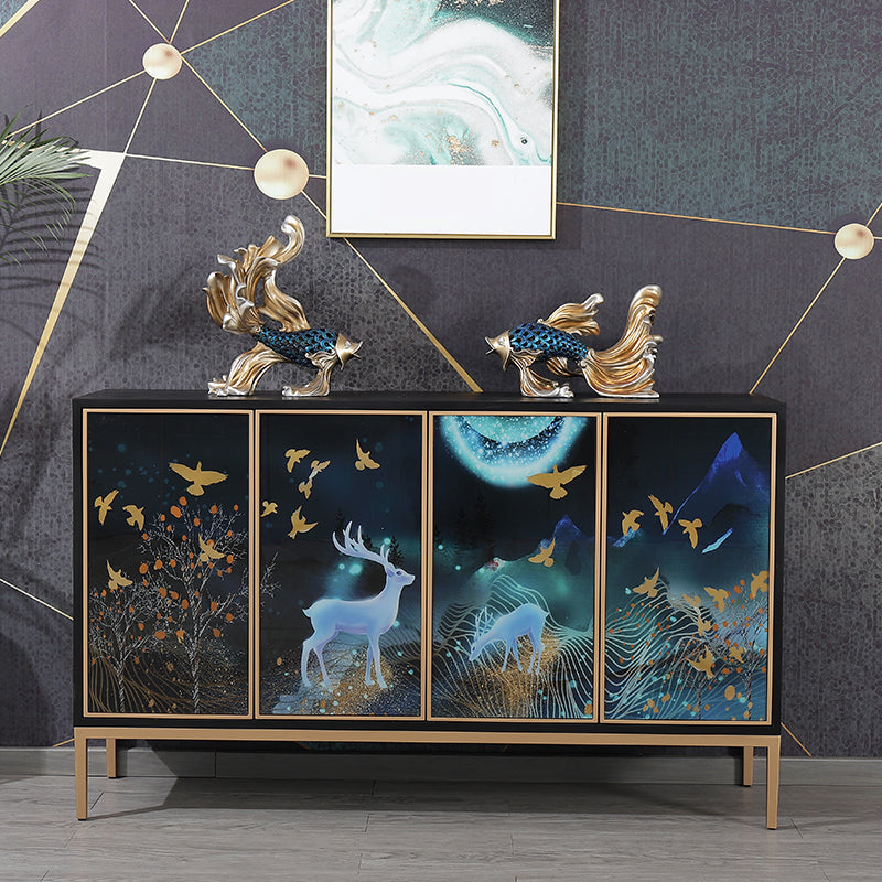 Estantería de estantería ajustable de madera maciza de estilo contemporáneo con gabinetes