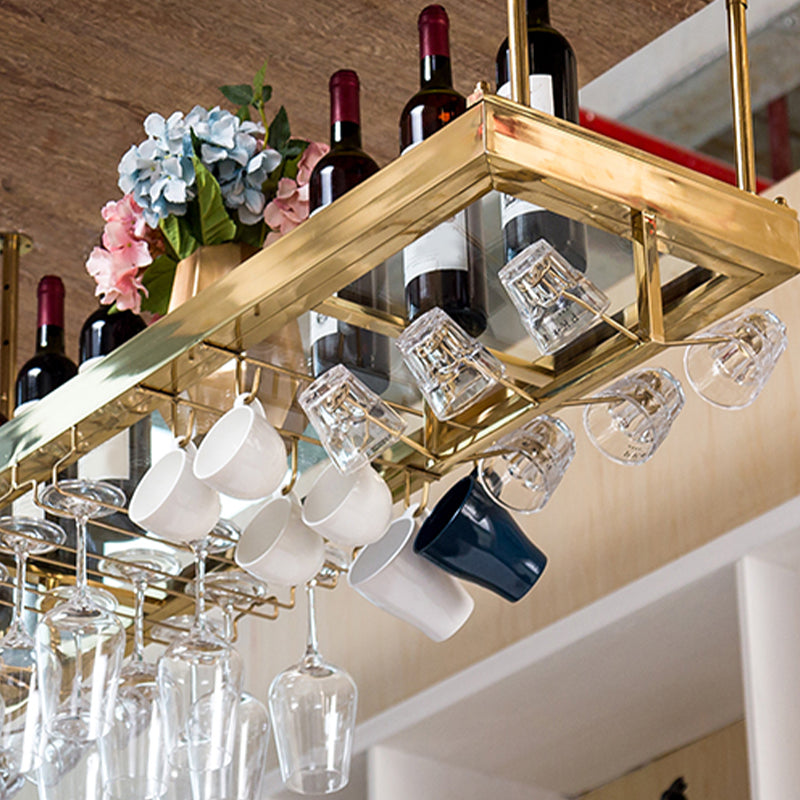 Kit de estante de vino colgante de metal de Glam Style en oro -47.24 "x 13.8" x 6.7 "