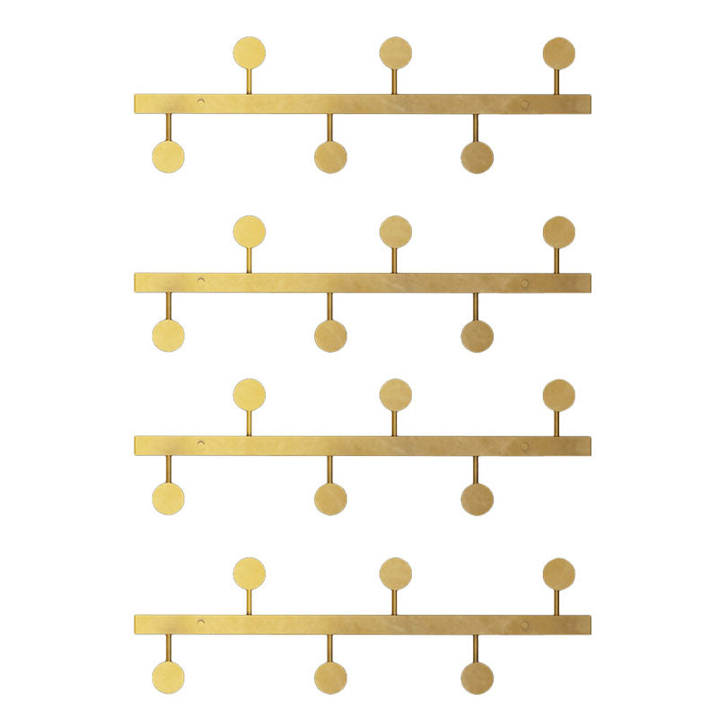 Contemporary Metal Coat Rack Wall Mounted 6 Hooks Coat Hanger Gold 4 Piece Set Clearhalo 'Entry & Mudroom Furniture' 'furn' 'furn_hall_tree_coat_racks' 'Furniture' 'Hall Trees & Coat Racks' 'hall_tree_coat_racks' 7871426