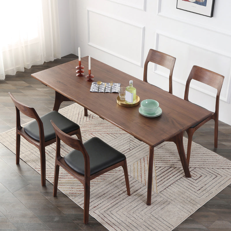 1/5 piezas Juego de comedor rectangular de madera maciza moderna para uso en el hogar