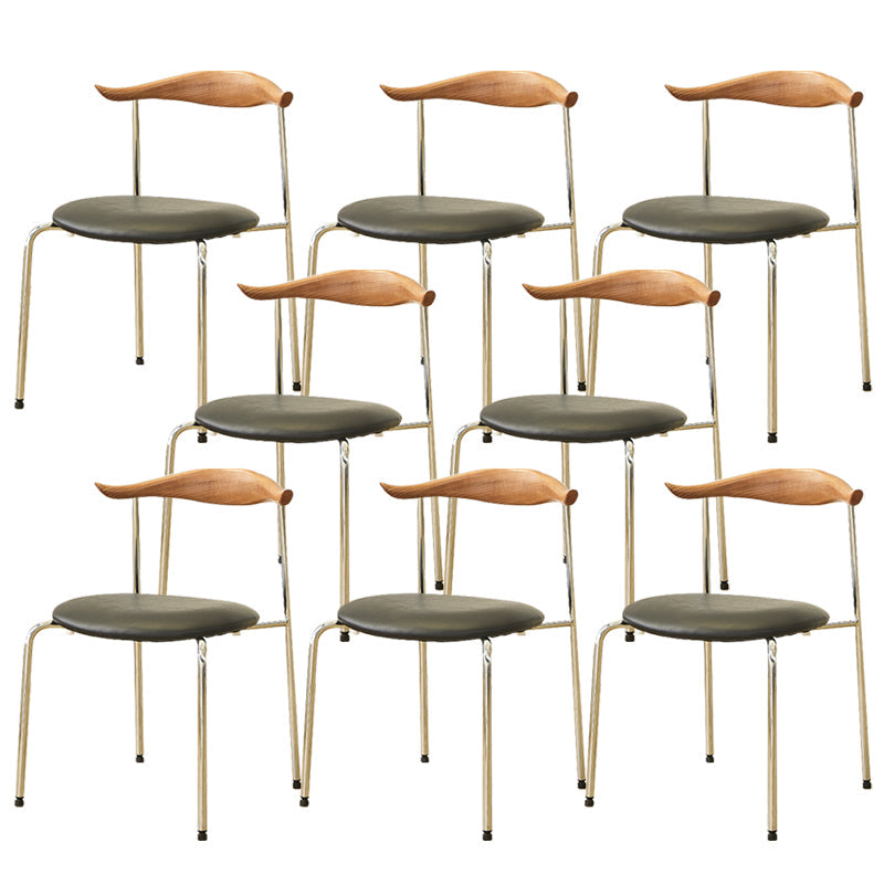 布張りのある現代的なレストランオープンバックアームレスダイニングチェア