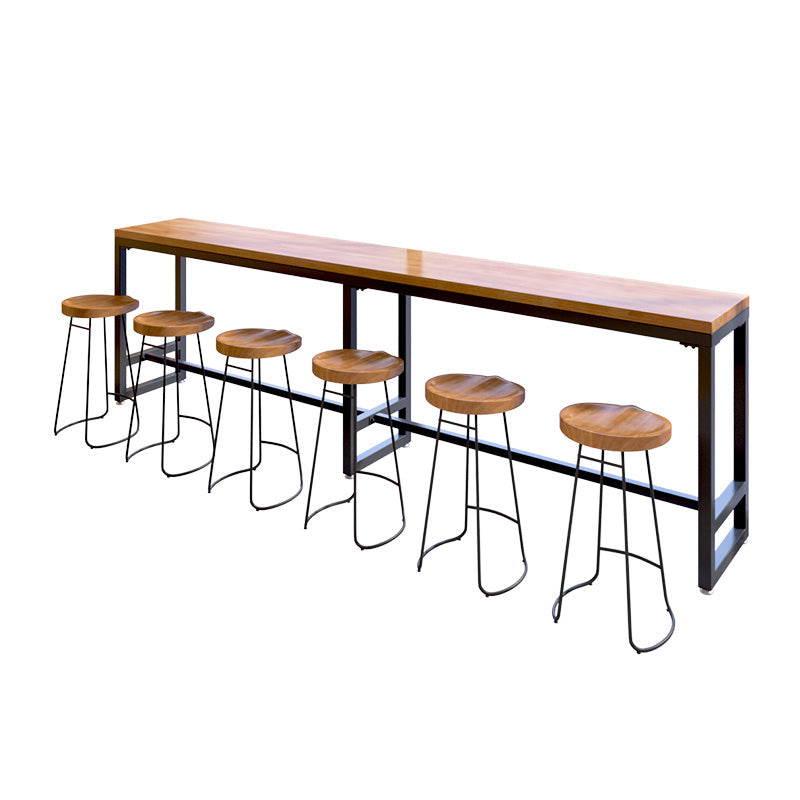 Stile contemporaneo 2/4/7 pezzi tavolo da bar rettangolare in legno massiccio set per interno