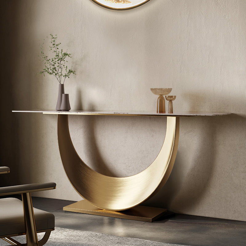Tavolo da console di divano rettangolo moderno con staffa in acciaio inossidabile per Hall