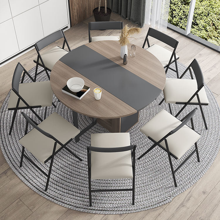 1/3/9 piezas de madera Top de forma redonda Mesa y silla de mesa