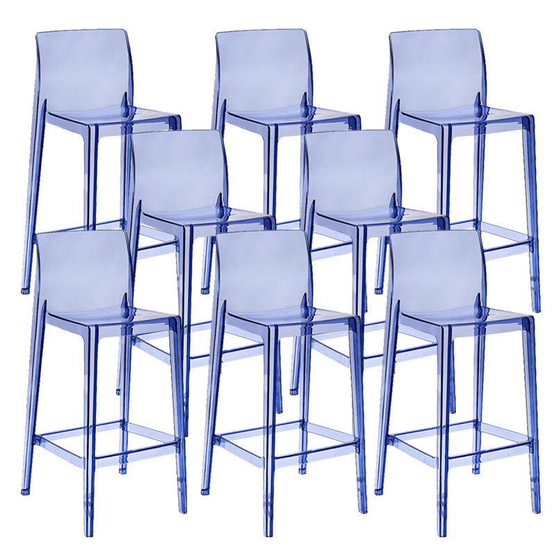 Contemporary Plastic Low Back Indoor Bar Stool with Footrest