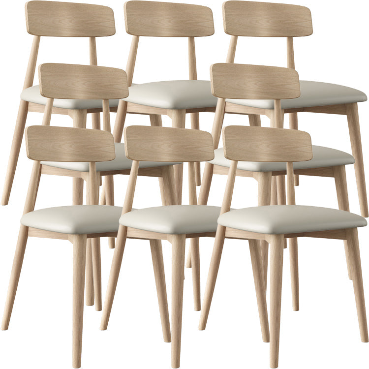 Chaise de salle à manger en bois massif sans arme à manger à l'arrière ouvert contemporain sans bras sans arme