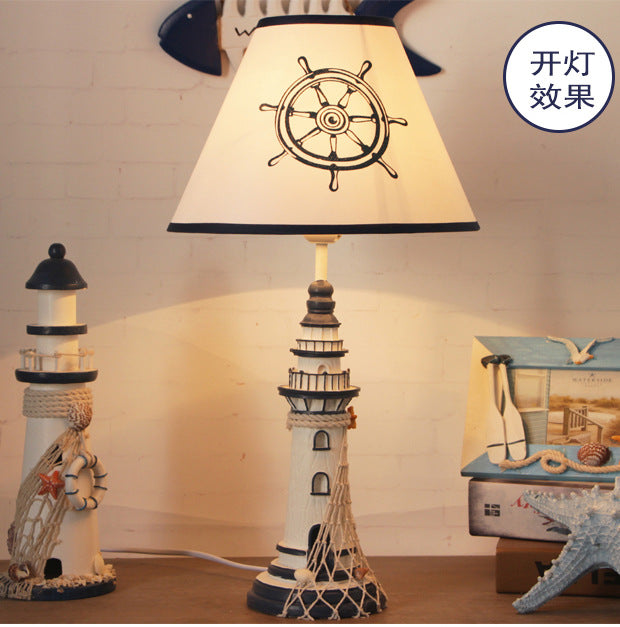 Resin Lighthouse Desk Light Study Room 1 Head Nautical Desk Lamp with Plug In Cord Clearhalo 'Lamps' 'Table Lamps' Lighting' O1CN01AcAtOa1OSTaldlctm__3899431704-0-cib