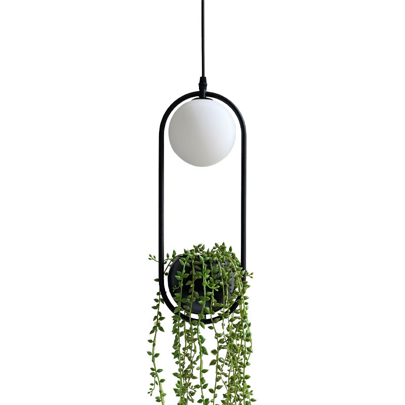 1-Bulb Faux Pot Plant Ceiling Pendant Light Industrial Black Metal Hanging Lamp with Bare Bulb Design Clearhalo 'Art Deco Pendants' 'Black' 'Cast Iron' 'Ceiling Lights' 'Ceramic' 'Crystal' 'Industrial Pendants' 'Industrial' 'Metal' 'Middle Century Pendants' 'Pendant Lights' 'Pendants' 'Rustic Pendants' 'Tiffany' Lighting' O1CN01WFb1aQ2BXRDj0ChlC__2204668078348-0-cib
