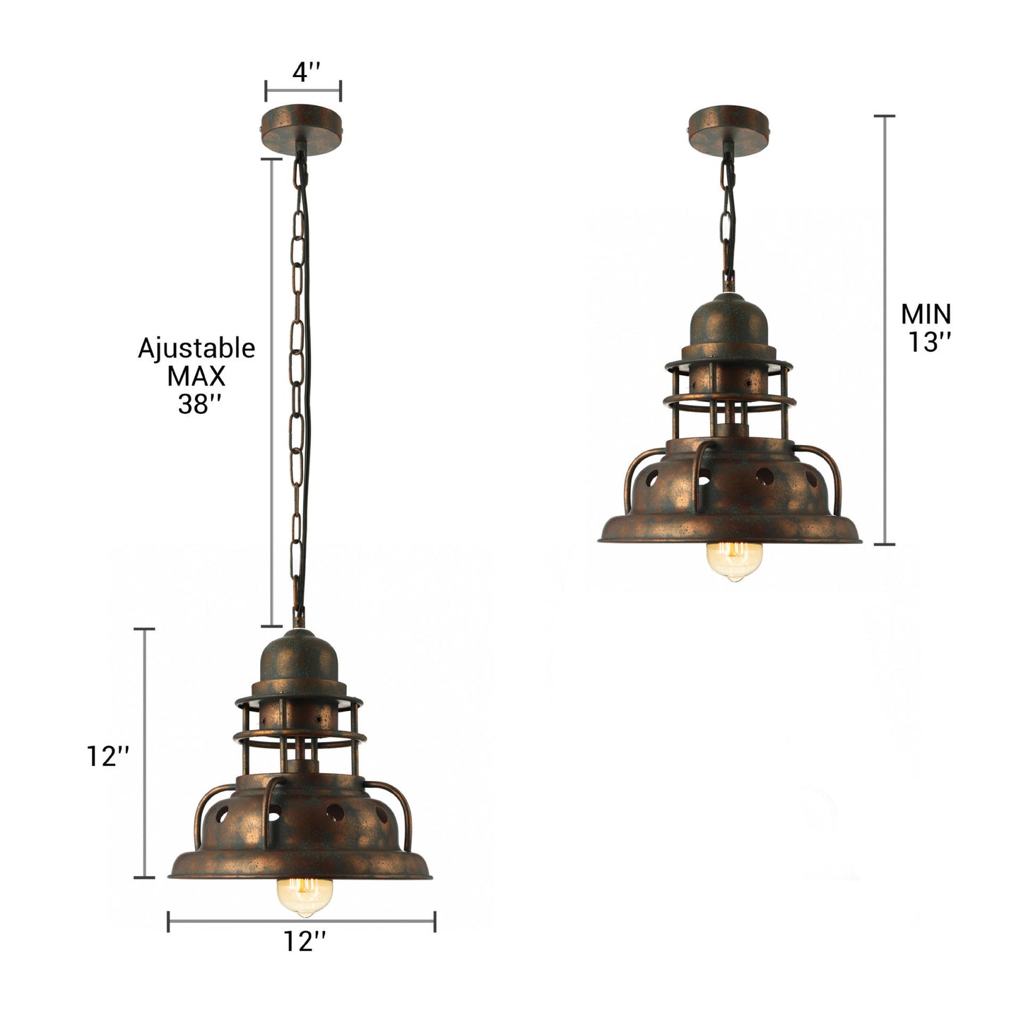 1 Light Truncated Shade Pendant Light Industrial Painted Oxidized Copper Metal Hanging Lamp Clearhalo 'Art Deco Pendants' 'Cast Iron' 'Ceiling Lights' 'Ceramic' 'Crystal' 'Industrial Pendants' 'Industrial' 'Metal' 'Middle Century Pendants' 'Pendant Lights' 'Pendants' 'Tiffany' Lighting' O1CN01xTZVUR1kwB5ejX5JC__2217551744747-0-cib