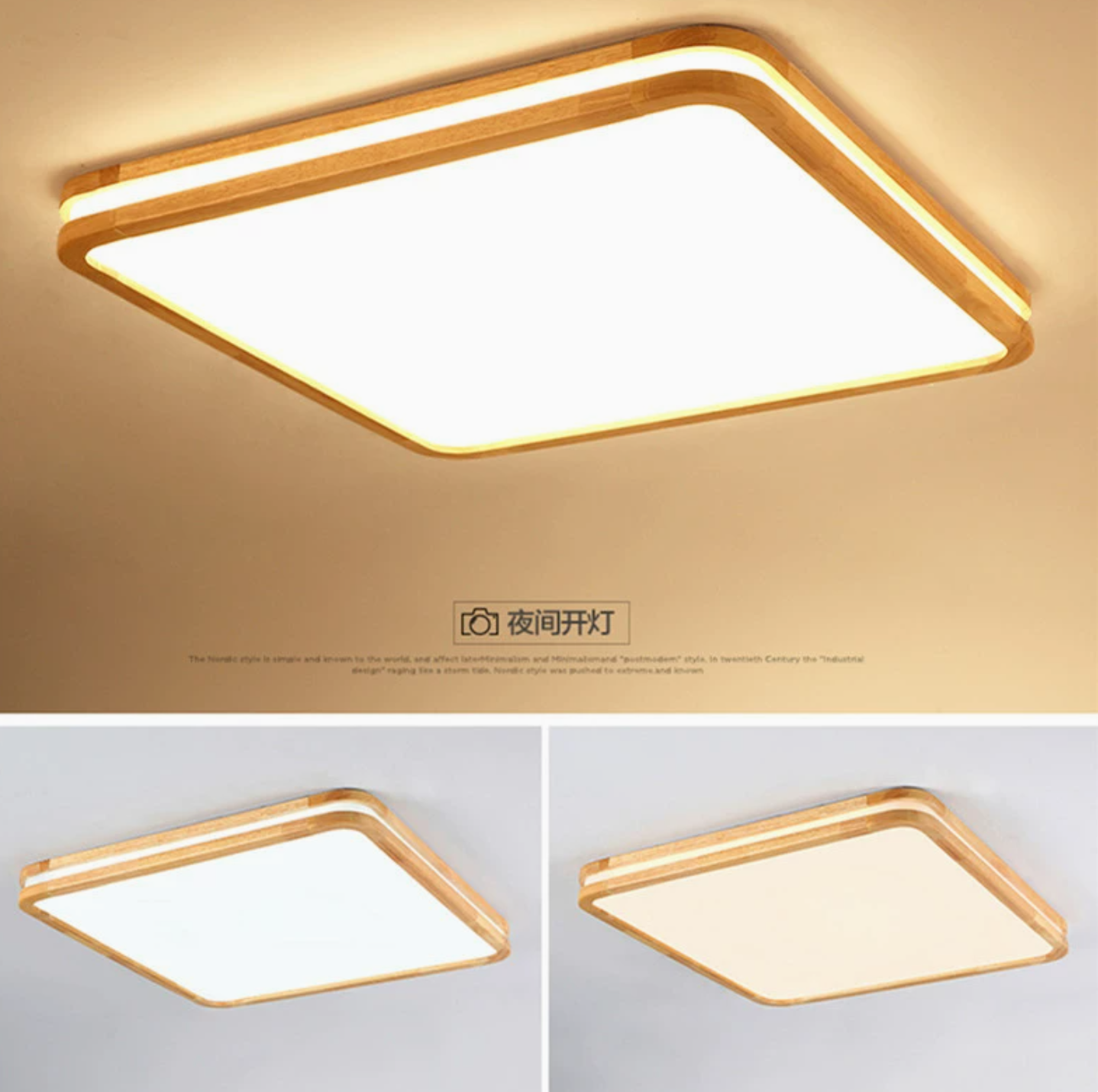 19.5"/25.5"/37.5" W Living Room LED Ceiling Lighting Modern Wood Flush Mount Light with Square/Rectangle Acrylic Shade, Warm/White Light Clearhalo 'Ceiling Lights' 'Close To Ceiling Lights' 'Close to ceiling' 'Flush mount' Lighting' ScreenShot_2026-02-02_181151_790