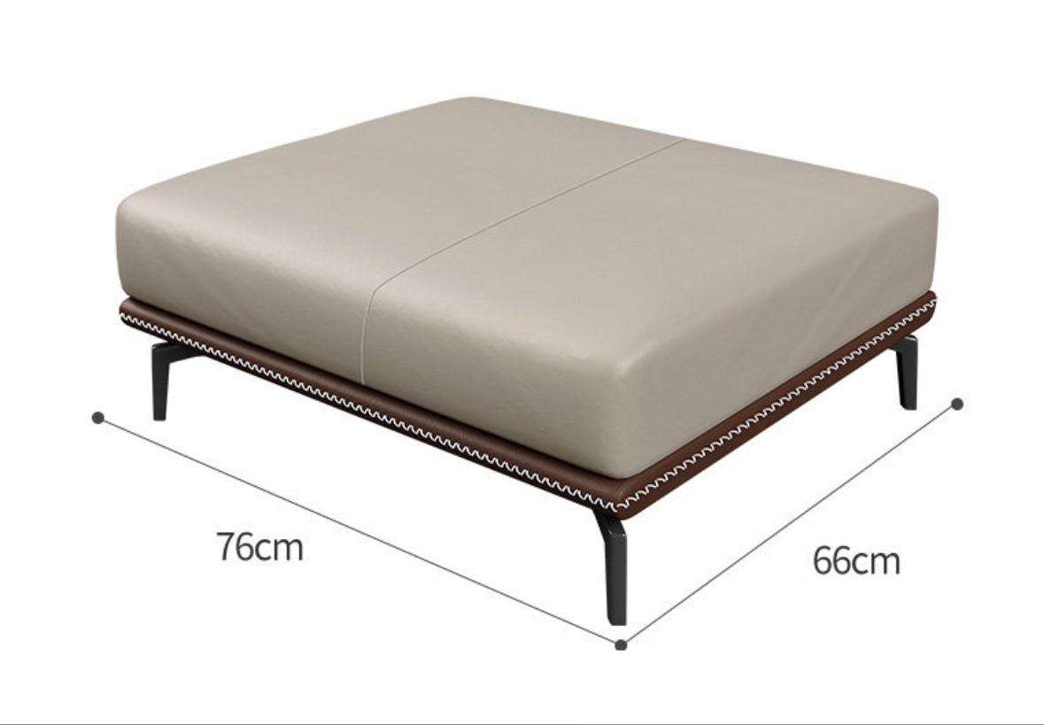 Transitional Genuine Leather Cushions Sofa 31.5"High Pillow Top Arm Couch Pouffe 76cm x 66 cm Clearhalo 'furn' 'furn_sofas' 'Furniture' 'furniture_sofas' 'Living Room Furniture' 'Sofa' 'sofas' pouffe