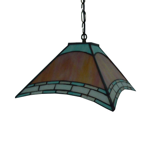 Tiffany-Style Pyramid Pendulum Light 1 Head Handcrafted Art Glass Suspension Lamp in Orange for Dining Room Clearhalo 'Ceiling Lights' 'Industrial' 'Middle Century Pendants' 'Pendant Lights' 'Pendants' 'Tiffany close to ceiling' 'Tiffany Pendants' 'Tiffany' Lighting' 100056