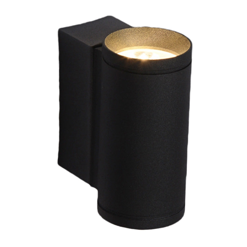 Tubular Metal Wall Mounted Lamp Minimalist Black Up and Down LED Sconce Light in Blue/Red/Green Light Clearhalo 'Cast Iron' 'Glass' 'Industrial' 'Modern wall lights' 'Modern' 'Tiffany' 'Traditional wall lights' 'Wall Lamps & Sconces' 'Wall Lights' Lighting' 1034123