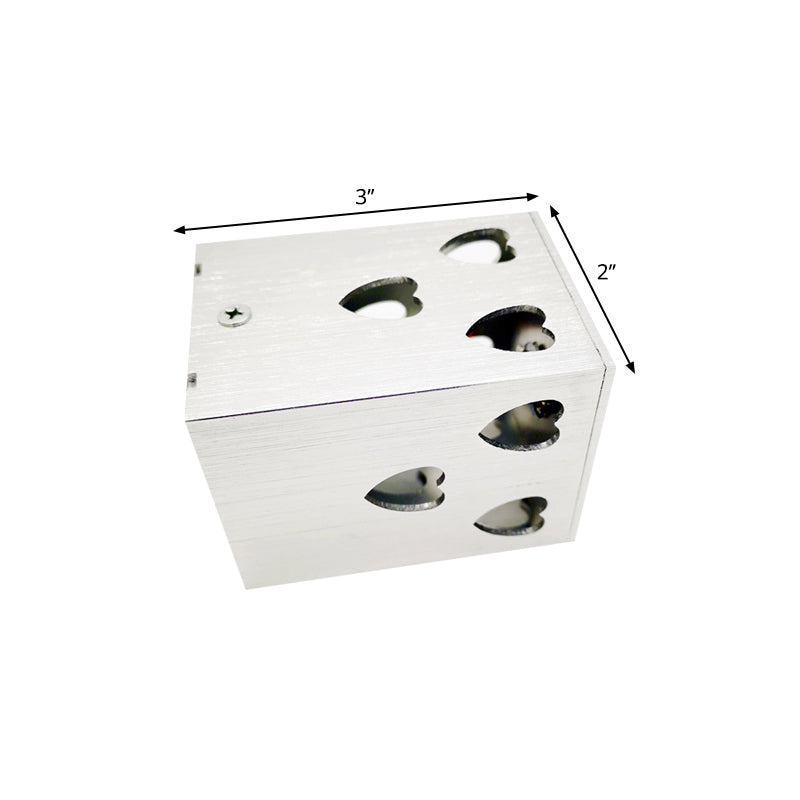 Modern Heart Shaped Sconce Light Fixture Metallic Disco Party LED Wall Lamp in Silver, Purple/Blue/Yellow Light Clearhalo 'Cast Iron' 'Glass' 'Industrial' 'Modern wall lights' 'Modern' 'Tiffany' 'Traditional wall lights' 'Wall Lamps & Sconces' 'Wall Lights' Lighting' 1040874