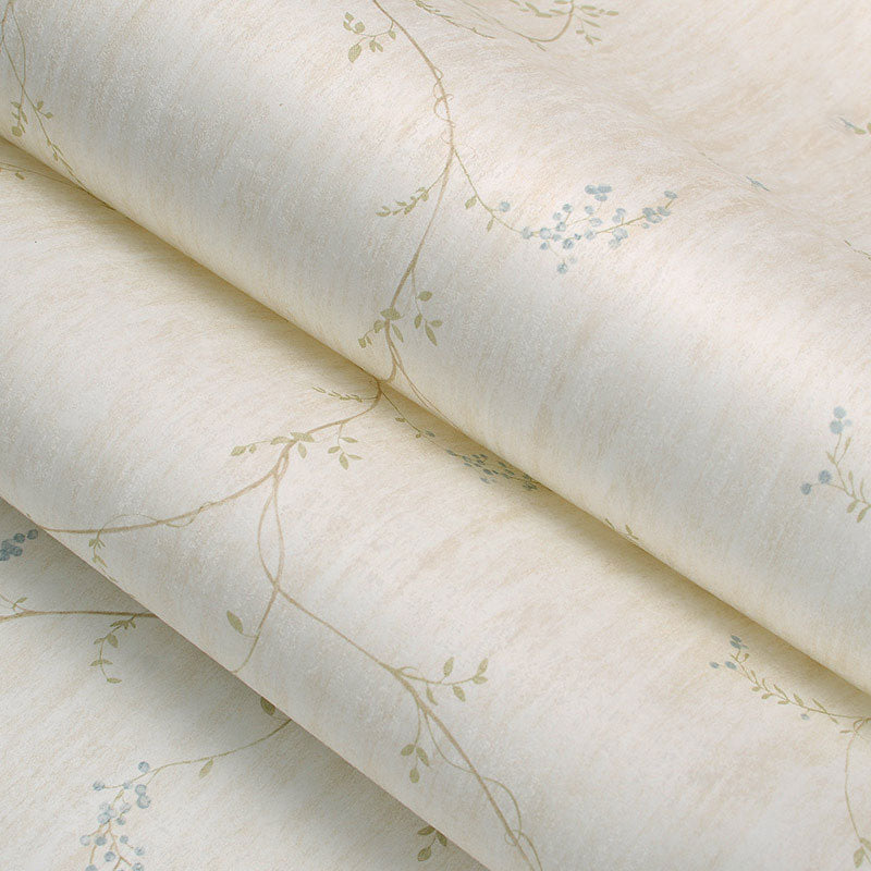 Entwined Flowers Wall Covering in Natural Color Non-Woven Fabric Wallpaper Roll for Accent Wall, 33 ft. x 20.5 in Clearhalo 'Country wall decor' 'Rustic' 'Wallpaper' Wall Decor' 1042193