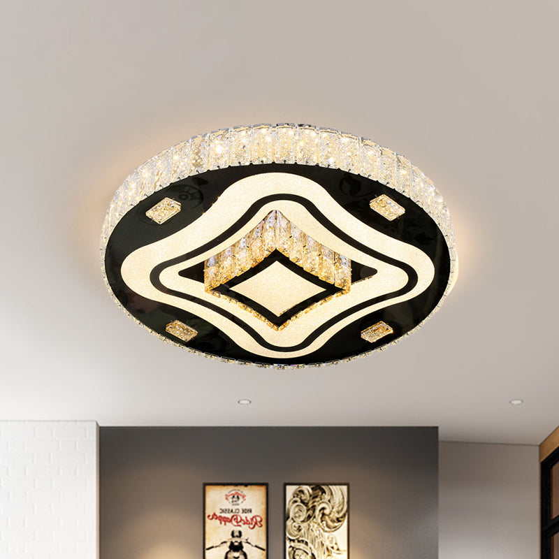 Modern Harlequin Close to Ceiling Lamp Crystal Prisms LED Flush Mount Light Fixture in Stainless Steel Clearhalo 'Ceiling Lights' 'Close To Ceiling Lights' 'Close to ceiling' 'Flush mount' Lighting' 1047262