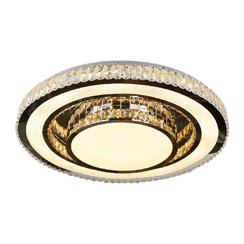 Rounded Light Fixture Ceiling Minimalist Inserted Crystal Flush Mount Spotlight in Nickel Clearhalo 'Ceiling Lights' 'Close To Ceiling Lights' 'Close to ceiling' 'Flush mount' Lighting' 1047295