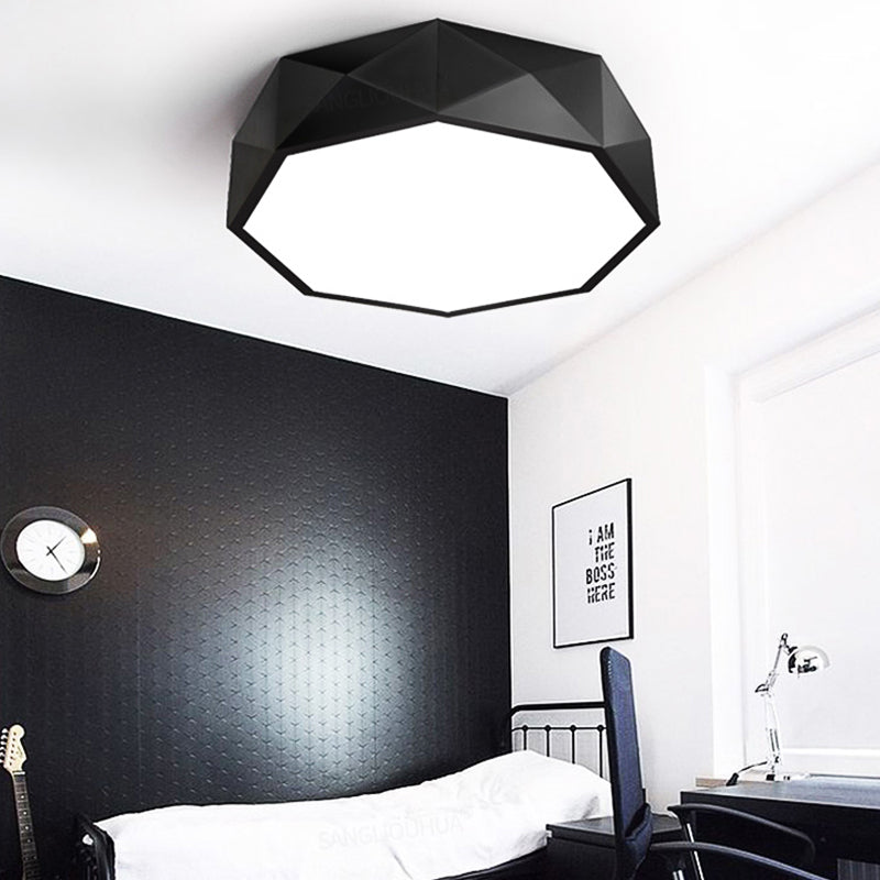 Concave/Convex Shape Metal Flush Mount Lighting Modern Led White/Black Flush Ceiling Mount, 16"/19.5"/23.5" Wide Clearhalo 'Ceiling Lights' 'Close To Ceiling Lights' 'Close to ceiling' 'Flush mount' Lighting' 106107