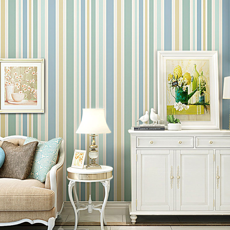 Vertical Stripe Wallpaper Roll for Living Room in Natural Color, 33-foot x 20.5-inch Clearhalo 'Modern wall decor' 'Modern' 'Wallpaper' Wall Decor' 1061984