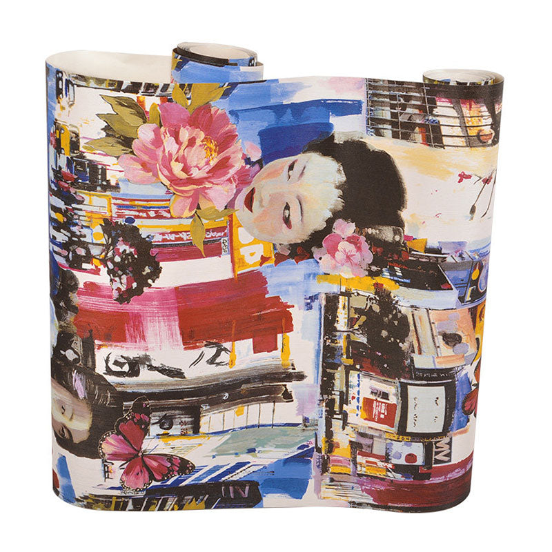 Natural Color Street Graffiti Wallpaper Moisture-Resistant Asia Inspired Wall Decor for Japanese Restaurant Clearhalo 'Wall Decor' 'Wallpaper' 1062064