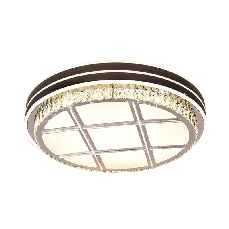 Modern Round Ceiling Mounted Fixture Crystal Block LED Bedroom Flush Lighting in Brown Clearhalo 'Ceiling Lights' 'Close To Ceiling Lights' 'Close to ceiling' 'Flush mount' Lighting' 1062735