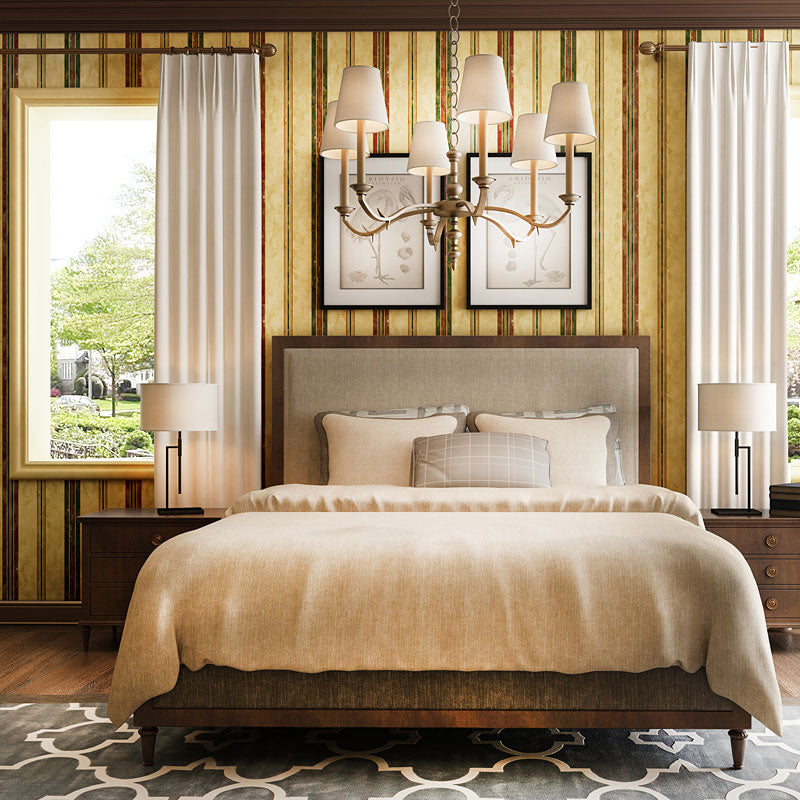 Retro Vertical Stripe Wallpaper Roll in Natural Color Home Decorative Wall Covering, 20.5" by 33' Clearhalo 'Country wall decor' 'Rustic' 'Wallpaper' Wall Decor' 1063270