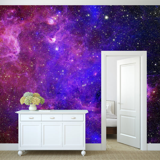 Luminous Galaxy Wall Mural Decal for Accent Wall Minimalist Wall Decor, Customized Size Available Clearhalo 'Wall Decor' 'Wall Mural' 1112671