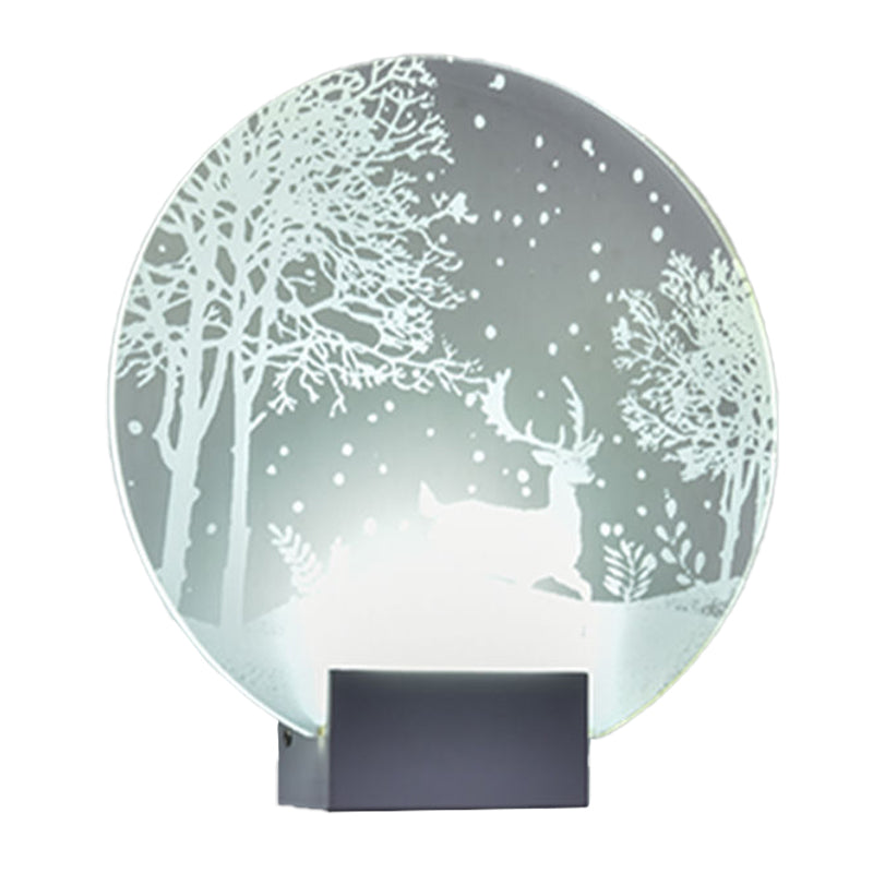 Hotel LED Mural Light Art Decor Clear Sconce Lighting with Winter Elk/Christmas Tree Pattern Metal Shade Clearhalo 'Cast Iron' 'Glass' 'Industrial' 'Modern wall lights' 'Modern' 'Tiffany' 'Traditional wall lights' 'Wall Lamps & Sconces' 'Wall Lights' Lighting' 1126462