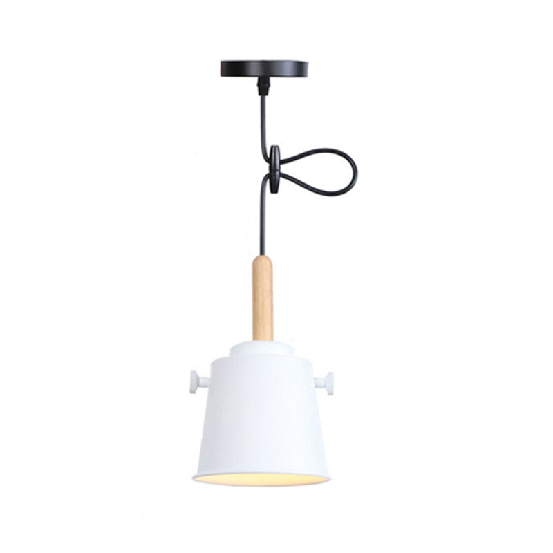 Vintage Stylish Bucket Pendant Light 1 Light Metallic Hanging Ceiling Light in Black/Grey for Dining Room Clearhalo 'Art Deco Pendants' 'Black' 'Cast Iron' 'Ceiling Lights' 'Ceramic' 'Crystal' 'Industrial Pendants' 'Industrial' 'Metal' 'Middle Century Pendants' 'Pendant Lights' 'Pendants' 'Rustic Pendants' 'Tiffany' Lighting' 1135947