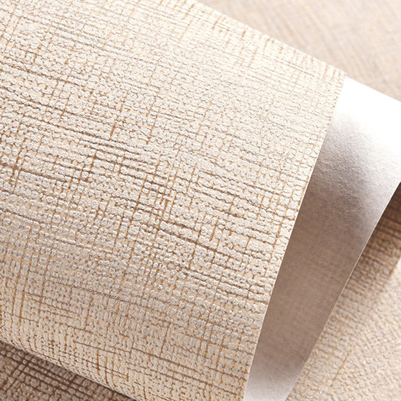 Neutral Color Nordic Wall Covering 20.5"W x 33'L Linen Textured Wallpaper for Dining Room Clearhalo 'Modern wall decor' 'Modern' 'Wallpaper' Wall Decor' 1137029