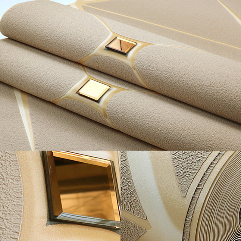 Flock Material Wallpaper Lattice Pattern Geometric Textured Wall Decor with Diamond Clearhalo 'Modern wall decor' 'Modern' 'Wallpaper' Wall Decor' 1151196