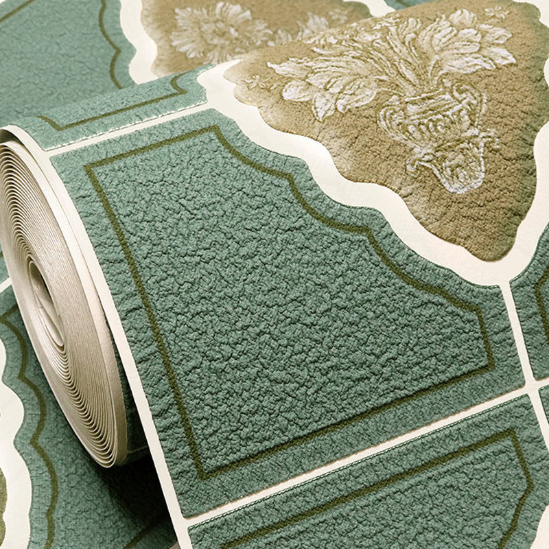 Wallpaper Roll Retro Damask 60s Dark Color Wall Art for Living Room, 33' L x 20.5" W Clearhalo 'Vintage wall decor' 'Vintage' 'Wallpaper' Wall Decor' 1169914