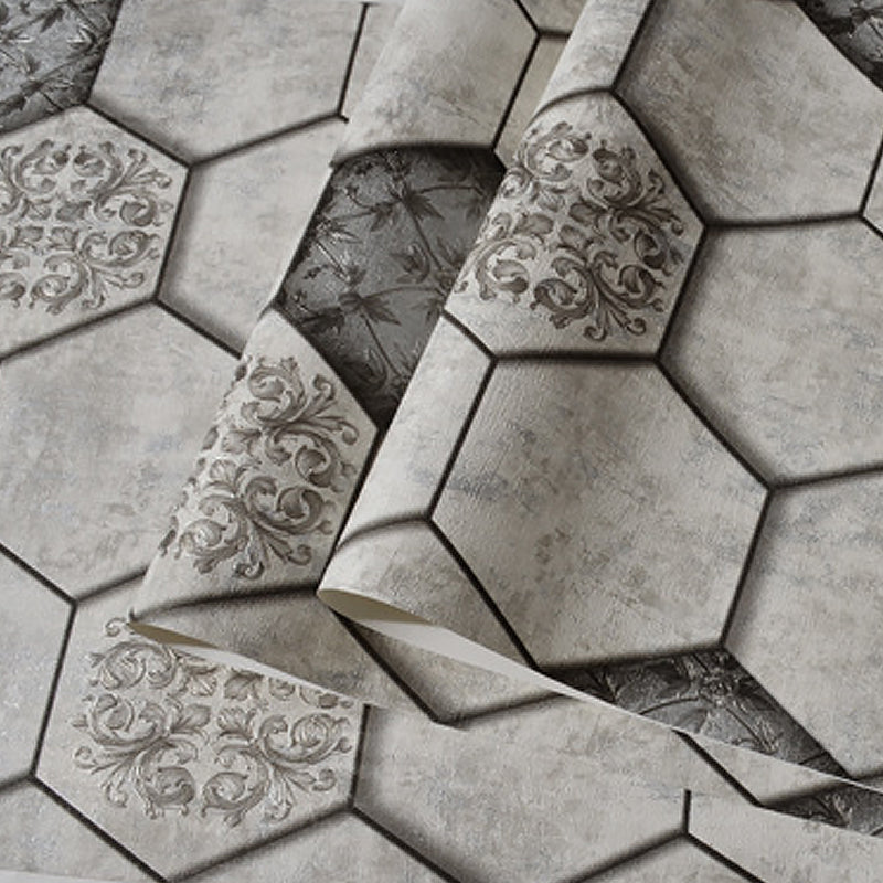Wall Covering Modern Honeycomb and Medallion Teenage Dark Color Wallpaper, Waterproof Clearhalo 'Modern wall decor' 'Modern' 'Wallpaper' Wall Decor' 1170361