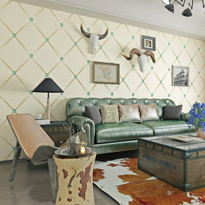 Diamond Patterned Wallpaper Roll Light-Color Modern Style Wall Art for Home Decor Clearhalo 'Modern wall decor' 'Modern' 'Wallpaper' Wall Decor' 1170533