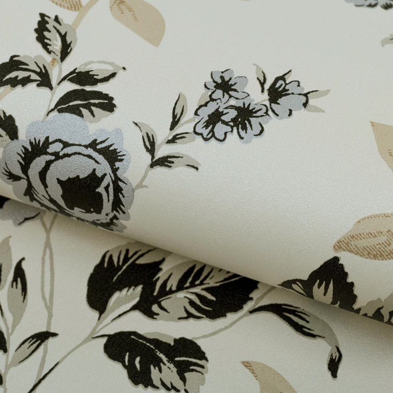 Magnolia Wallpaper Roll Light-Beige Rust Wall Art for Home Decor, 33' L x 20.5" W Clearhalo 'Country wall decor' 'Rustic' 'Wallpaper' Wall Decor' 1170577